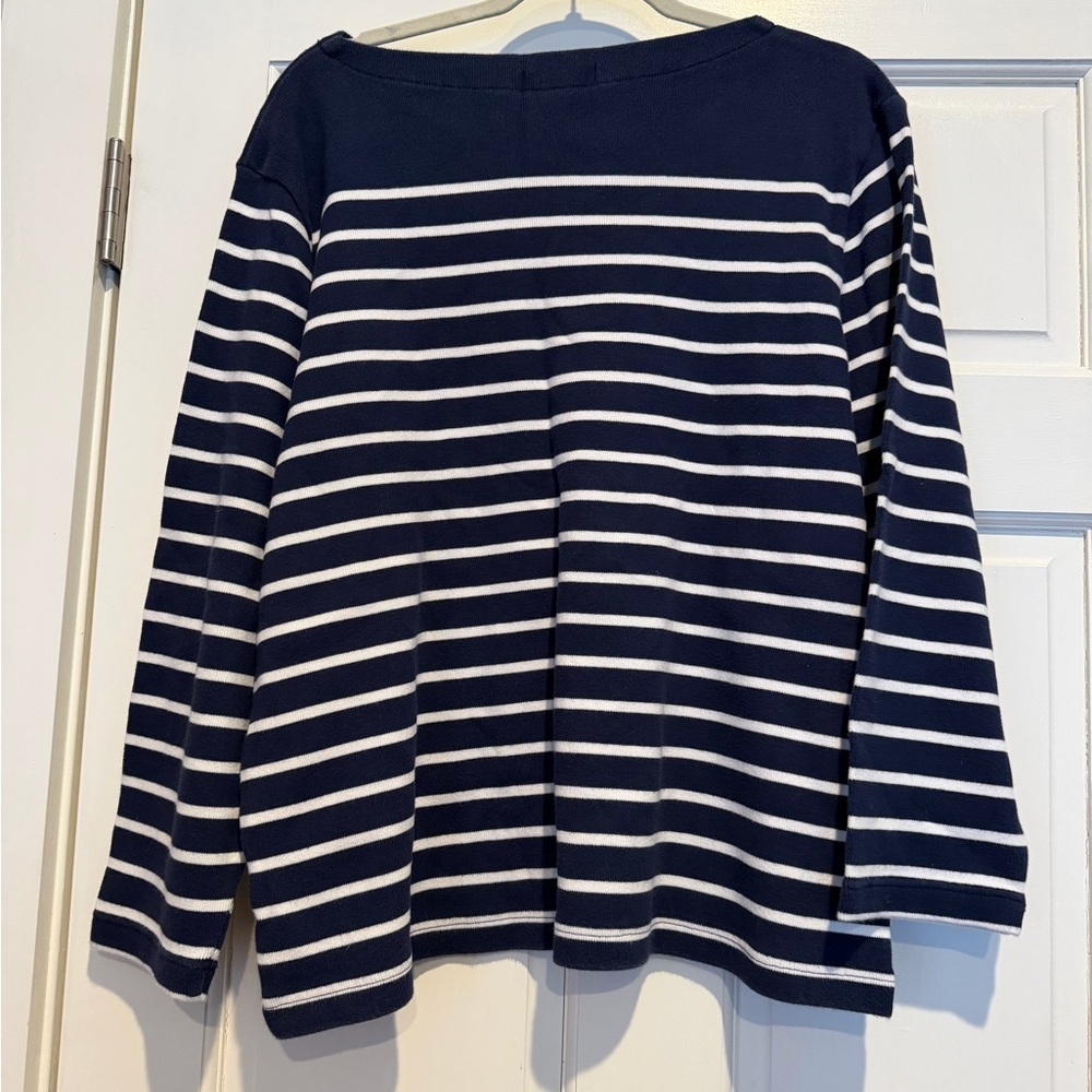 Eddie Bauer Navy and White Striped Sweater - Picture 3 of 5